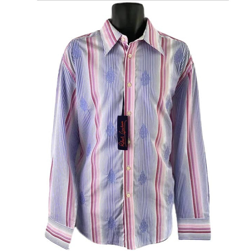 Robert Graham Button Up Paisley Pink Shirt Xl Nwt