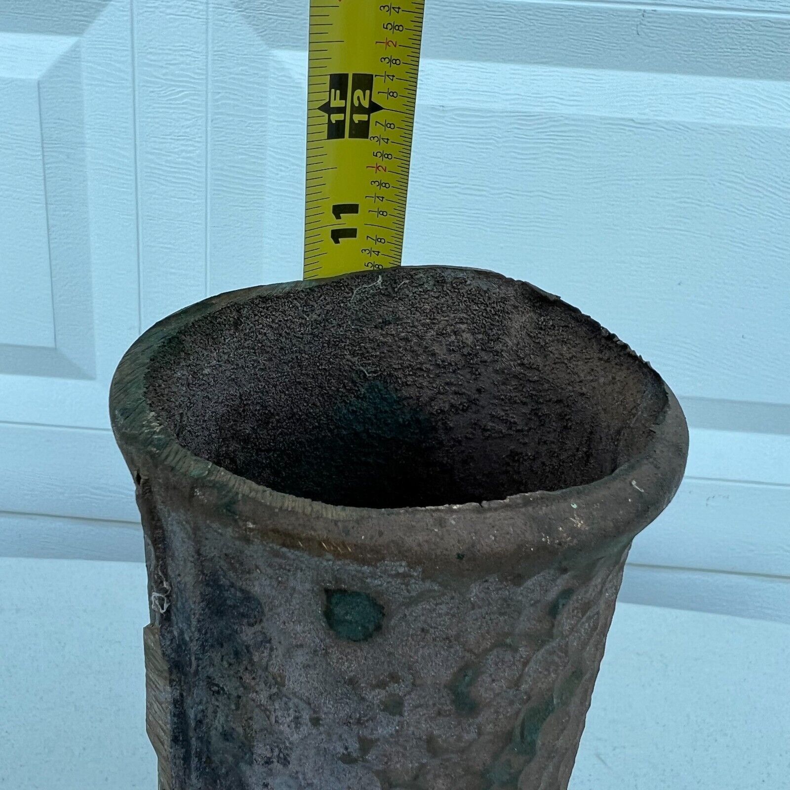 Antique Hammered Brass/bronze Cemetery Flower Vase Urn Grave Marker -3 Available