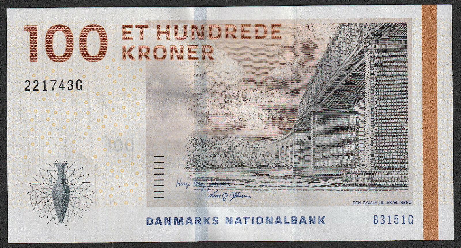 Denmark 100 Kroner 2015 Unc Sign. 2