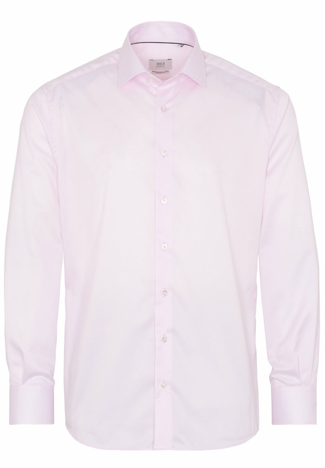 1863 By Eterna Long Sleeve Shirt Pink Opaque 8005-50-x687 Modern Fit Shirt Men