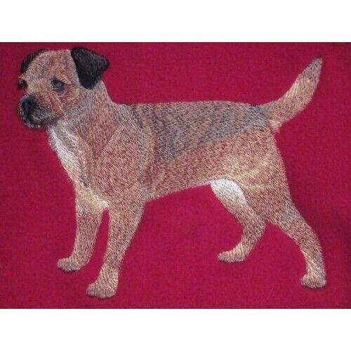 Embroidered Short-sleeved T-shirt - Border Terrier C4888 Sizes S - Xxl