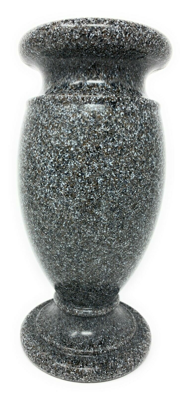 Optimum Memorial Cemetery Greek Flower Vase, Simulated Black Granite, Plastic