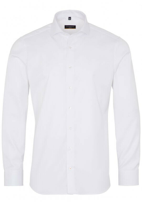 Eterna Long Sleeve Shirt White Lotus Effect 3929-00-f182 - Slim Fit Shirt Men's