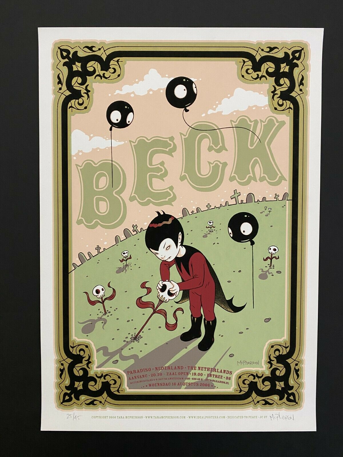 Rare! 2006 Beck Silkscreen Poster —green Variant— Signed & Numbered By Mcpherson