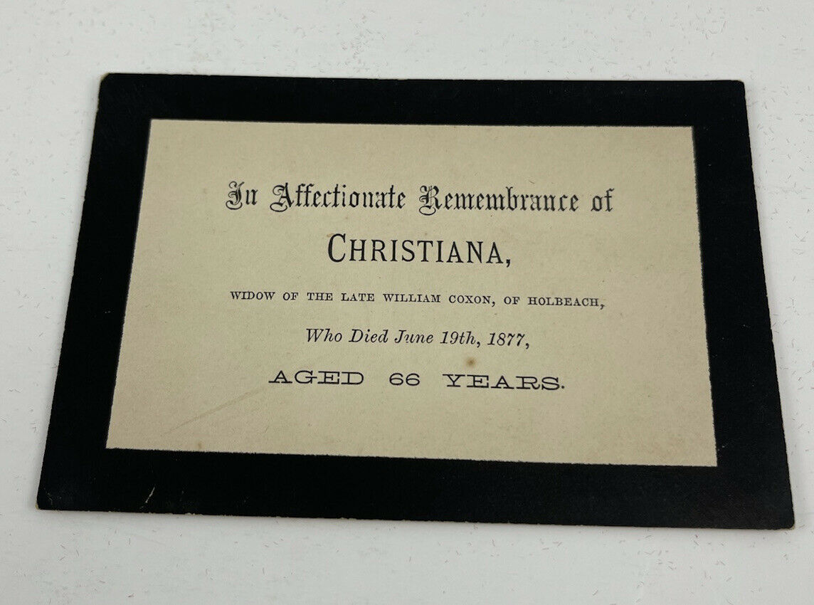 Antique Funeral / Memorial Card June 19, 1877  ~  4 1/2” X 3”