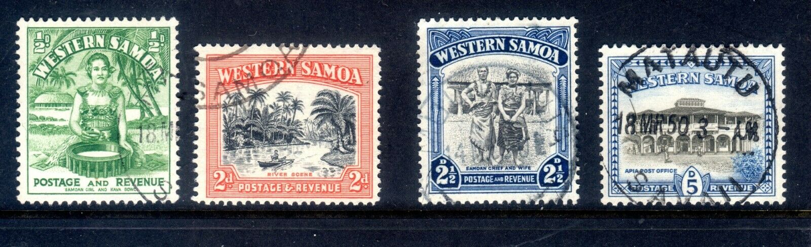 1944-9 Samoa Apia Post Office Set Used