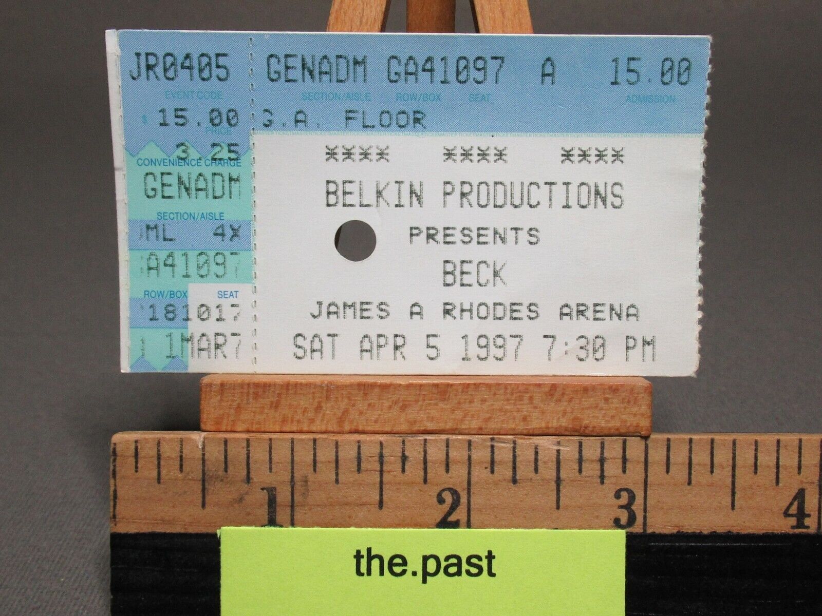 Beck, Atari Teenage Riot, The Roots Vintage Concert Ticket Stub Akron Oh, 1997