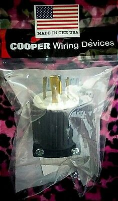 New Cooper L1420p L14-20p 125/250v 20a Twist Lock Locking Male Plug  Made In Usa
