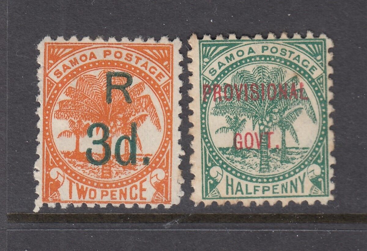 Samoa #25 And #31 Overprints (mint Hinged) Cv$13.50