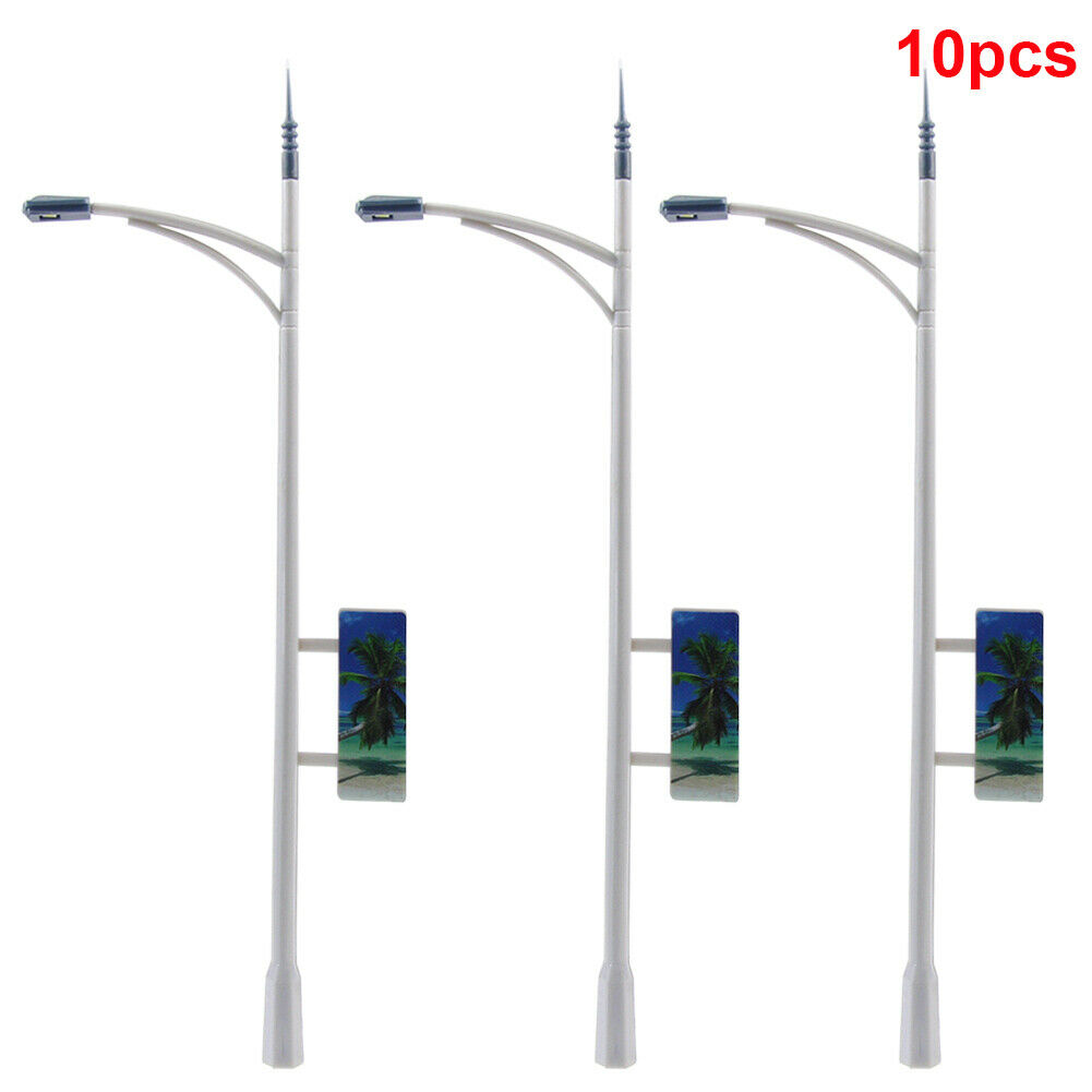 10pcs Model Railway Lamppost 1:50 Street Lights O Scale Leds 22cm Lnh25