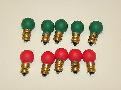 Lionel Trains Light Bulbs Red & Green # 432 Screw Base 18 Volt - 10 Pcs
