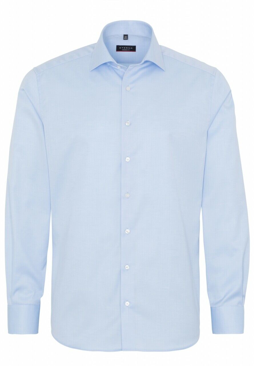 Eterna Long Sleeve Shirt Light Blue 8817-10-x18k - Modern Fit Cover Shirt Men's