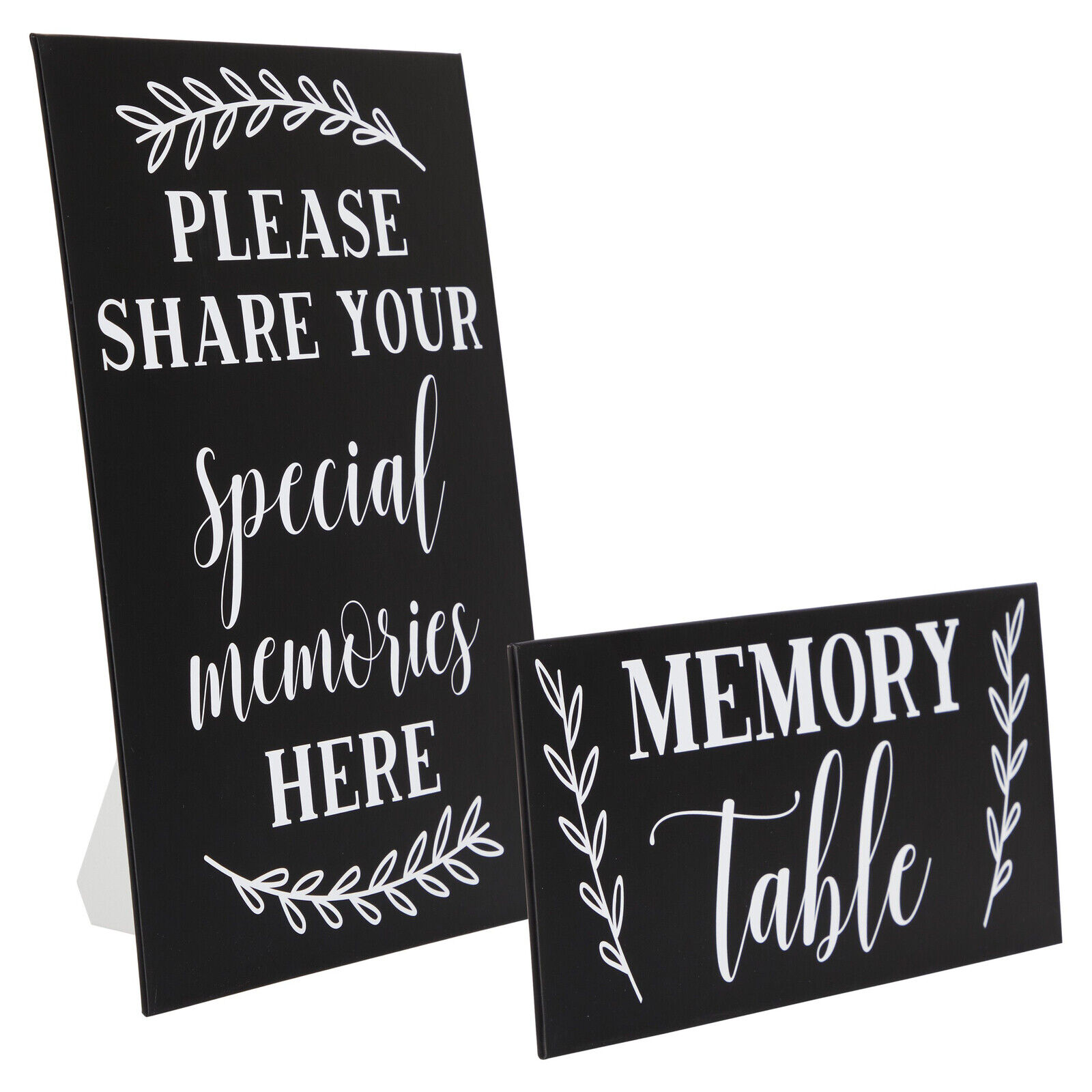 2 Pack Black Memorial Service Guest Book Signs For Funeral, Celebration Of Life